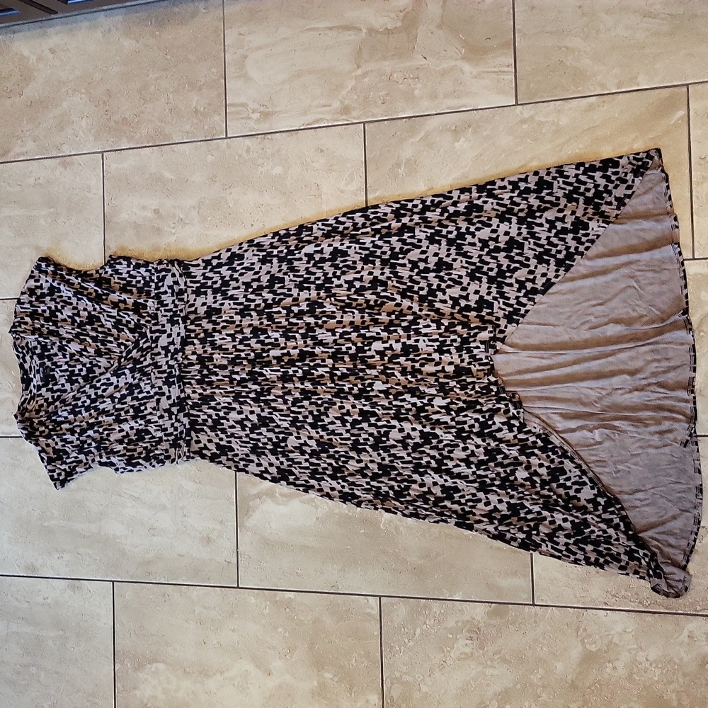 3/$15 apt 9 maxi dress block pattern high-low